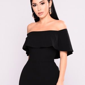 NWT Black Flounce Jumpsuit Sz. M